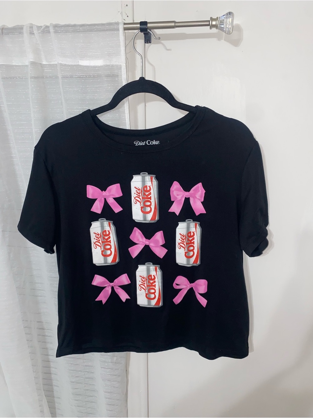 Black Tee with Pink Bows